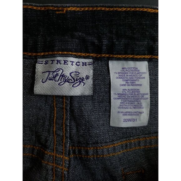 Just My Size Womens Size 20W/31 Stretch Jeans Dark Wash Denim High Rise Regular - Picture 7 of 9